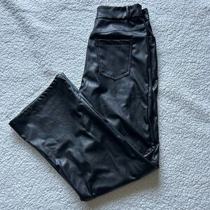 Black faux leather